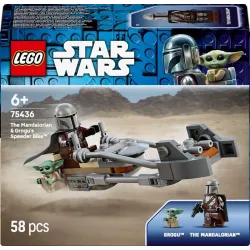 Constr lego mandalorian&grogu bike 75436