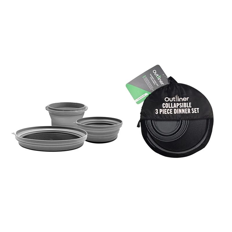 Dish set tourist foldable silicone plate