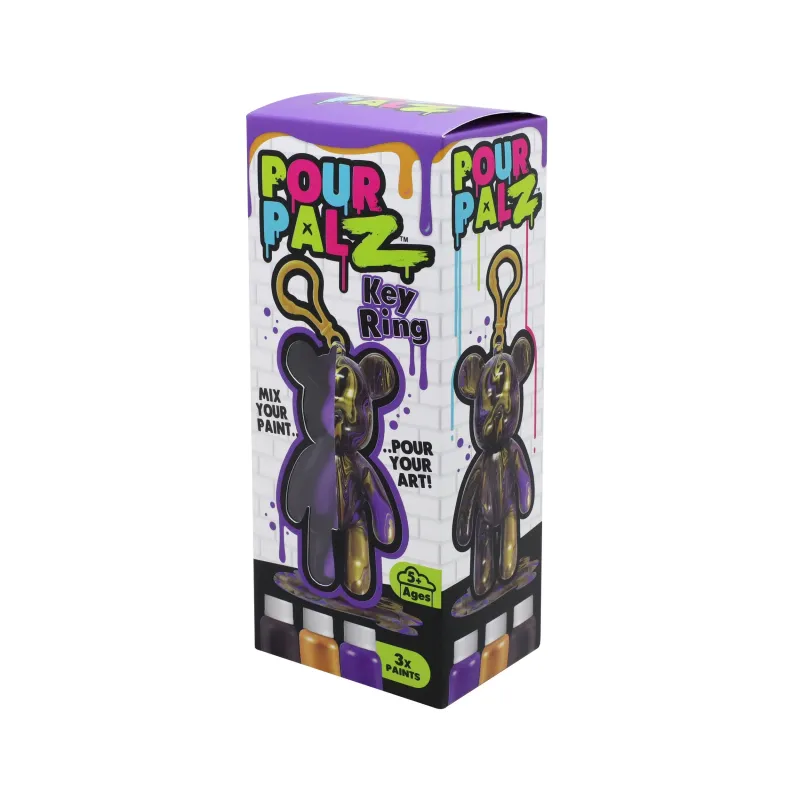 Pour Palz DIY Mini krāsojamais lācis ar atslēgu piekariņu