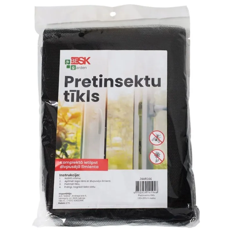 Pretinsektu tīkls 150x200cm melns