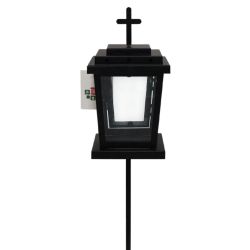 Laterna metāla 11x11x19cm ar krustu uz kāta