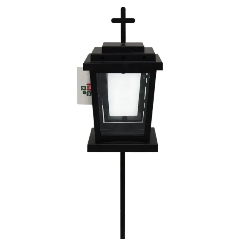 Laterna metāla 11x11x19cm ar krustu uz kāta