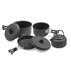 Pot set tourist 2pots frypan kttle 2lids