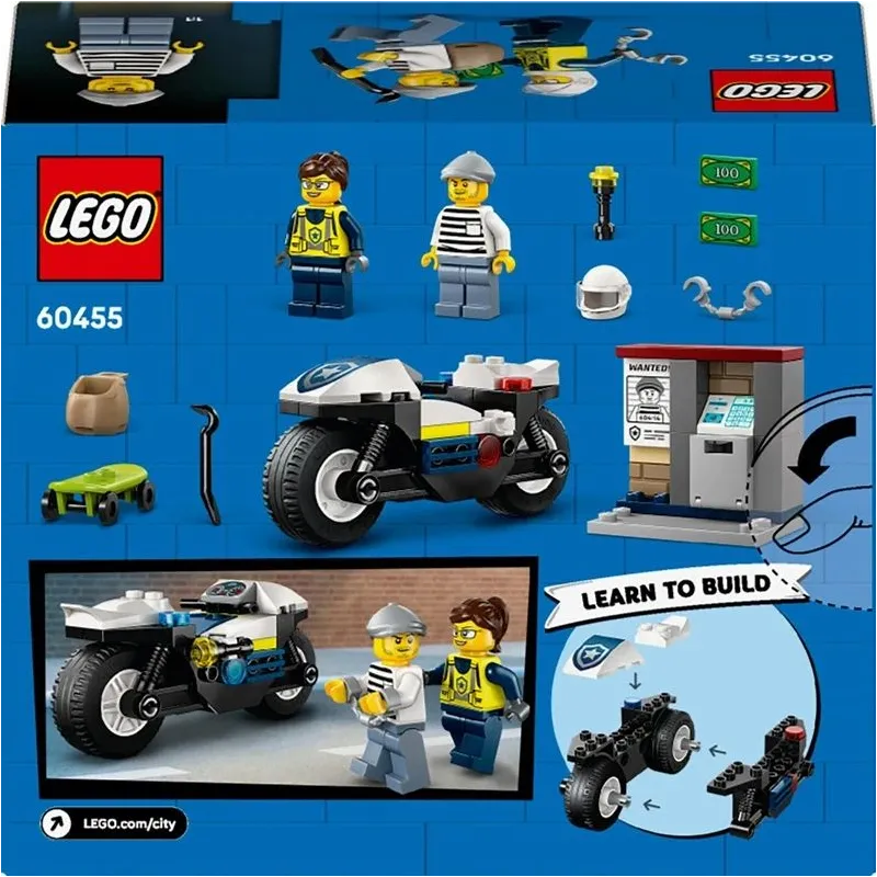 Konstruktorius LEGO City Police Motorcycle Chase 60455