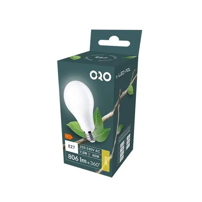 Spuldze led oro e27 a60 7.5w 806lm 3000k