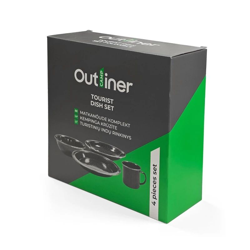Tūristu ēdienu trauku komplekts Outliner tērauds zila 5 gab