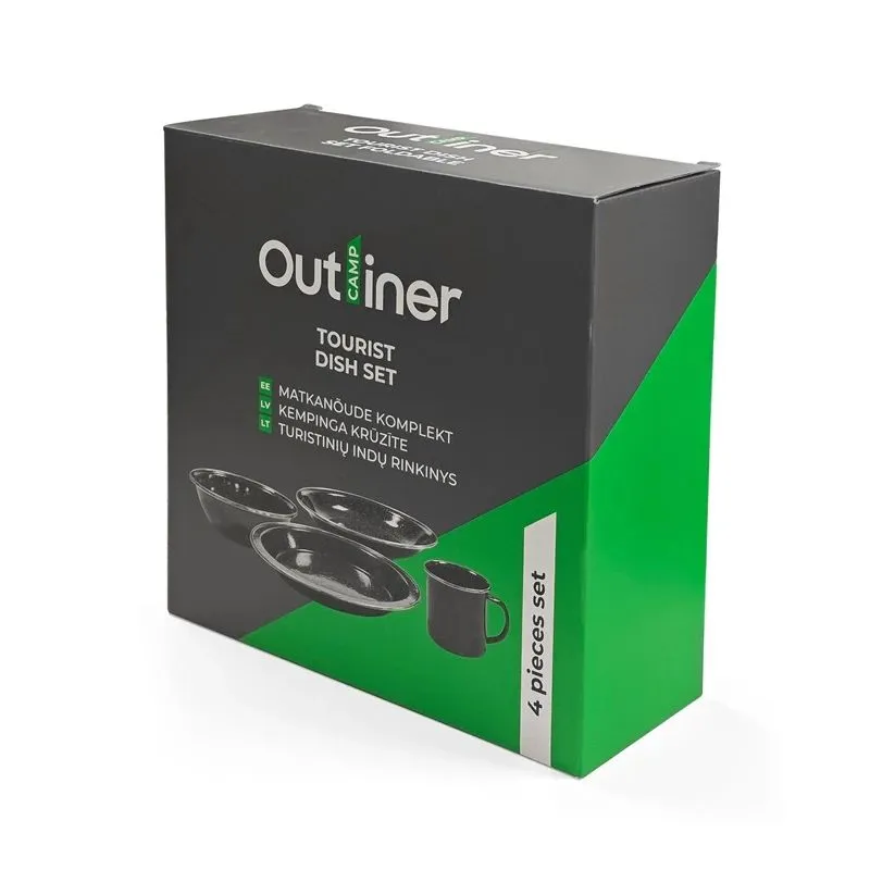 Tūristu ēdienu trauku komplekts Outliner tērauds zila 5 gab