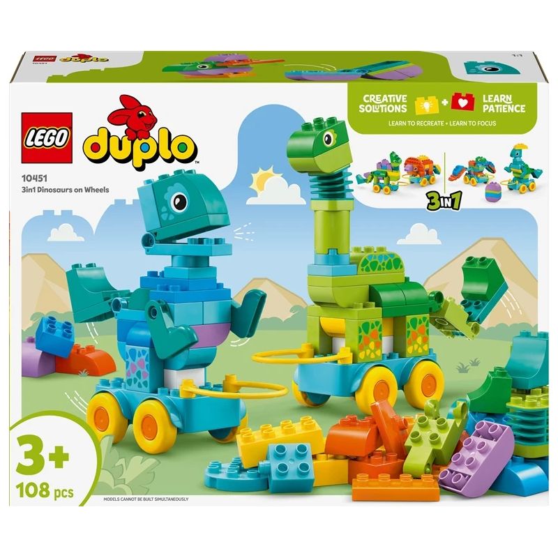 Konstruktors LEGO Duplo 3in1 Dinosaurs on Wheels 10451