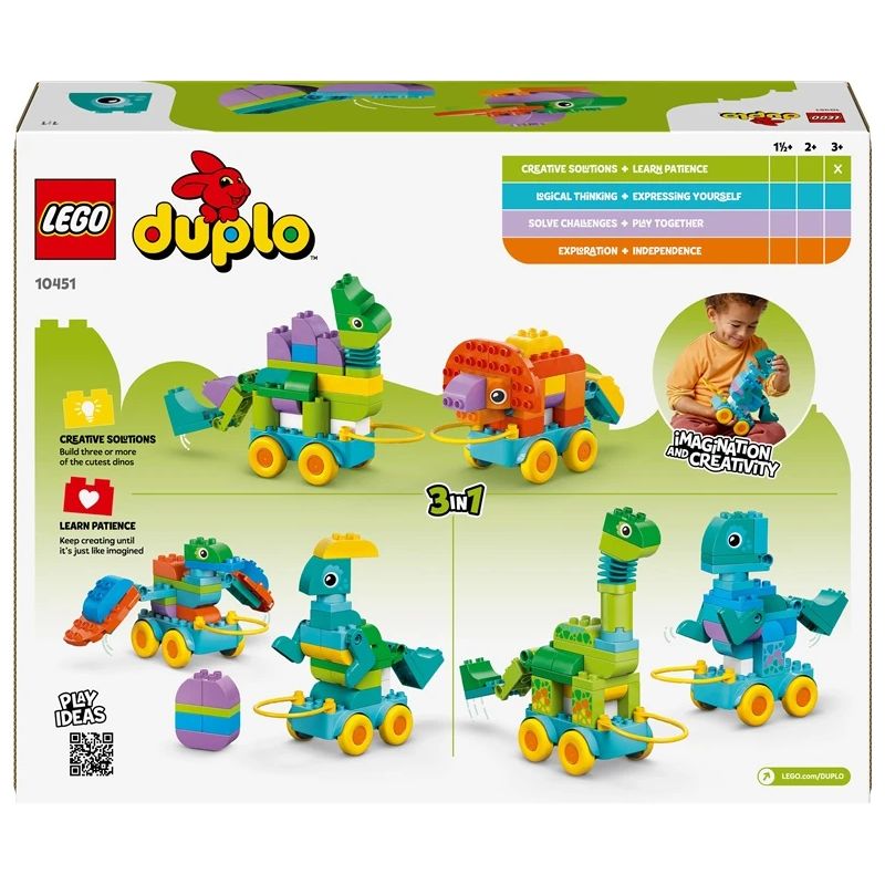 Konstruktors LEGO Duplo 3in1 Dinosaurs on Wheels 10451