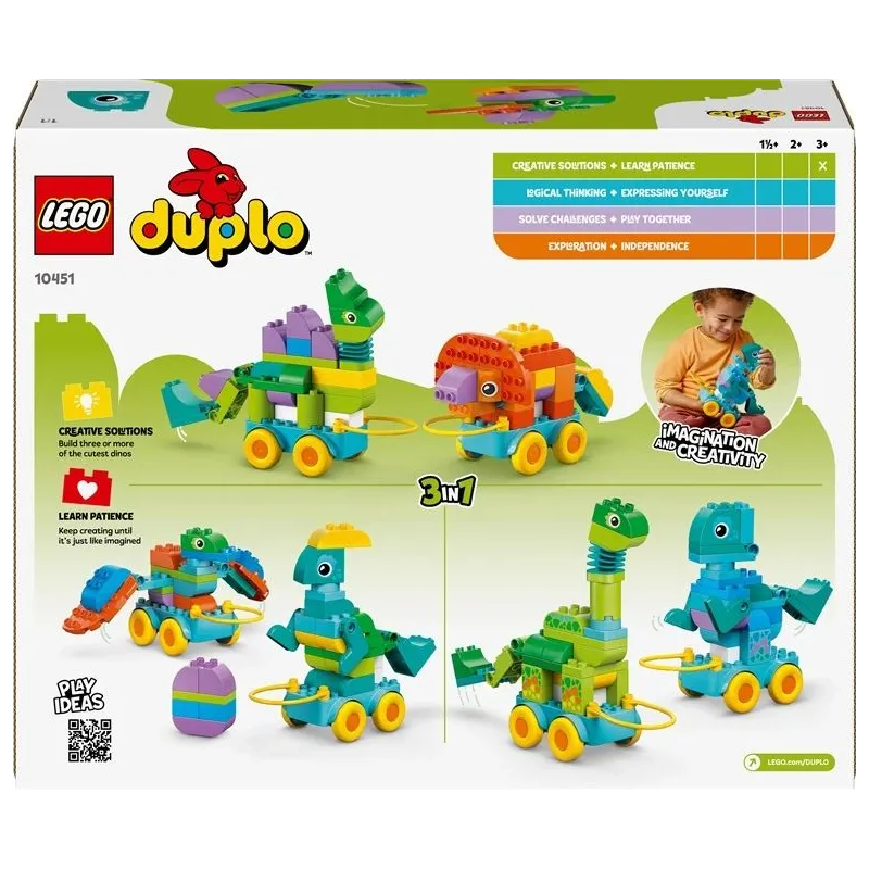 Konstruktorius LEGO Duplo 3in1 Dinosaurs on Wheels 10451