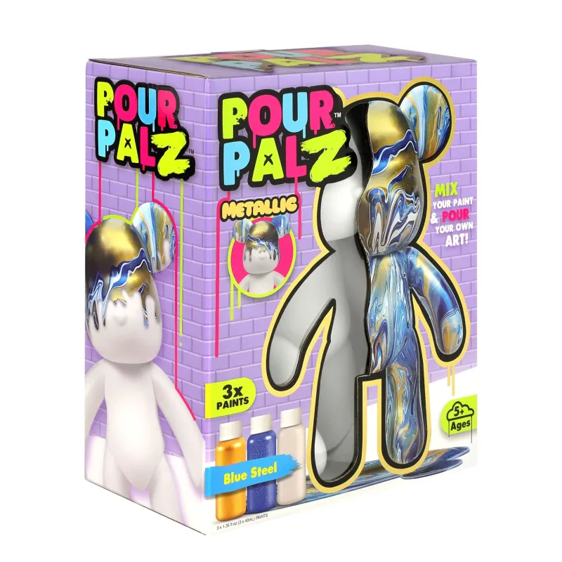 Pour Palz DIY Paint Bear-Blue Steel
