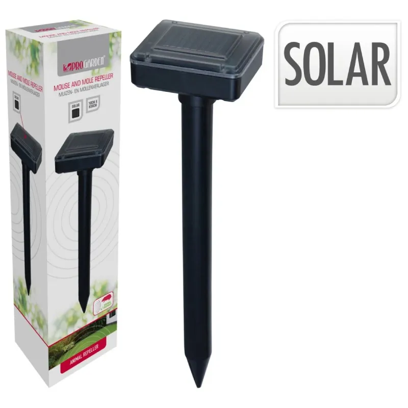 Atbaidītājs ar solāro bateriju, pret kurmjiem un pelēm