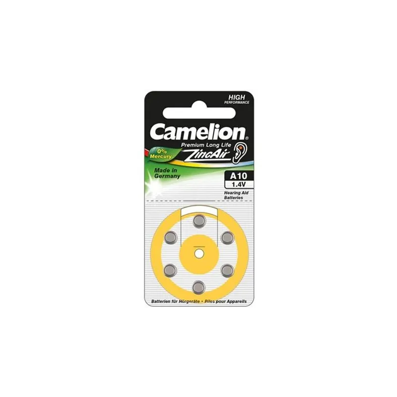Elementi, A10-DA10-ZL10, 1.4V, CAMELION, 6 gab.