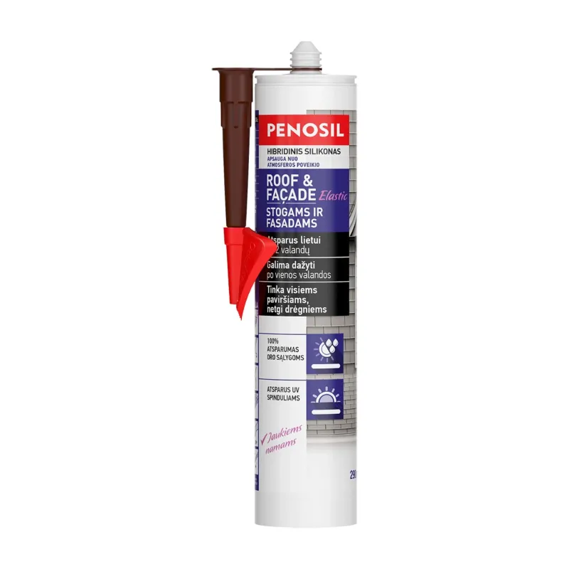 Elastīgais hermētiķis Penosil Roof&Facade. 290 ml brūns