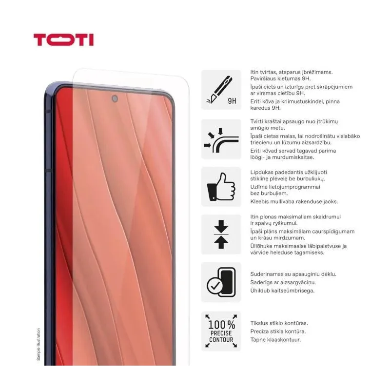 Telefono apsauginis stiklas Toti Galaxy A16-16 5G. 9H. 6.7
