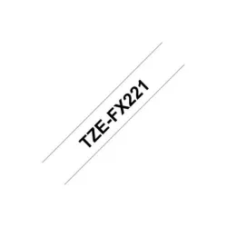 Brother - TZe-FX221 Flexible ID Laminated Tape - Black on White - TZe - 8 m - 0.9 cm
