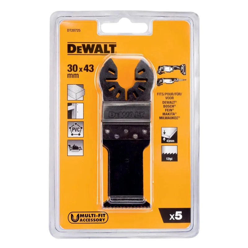 Multifunction Tool Blades 30 mm x 43 mm, DeWALT, 5 pcs