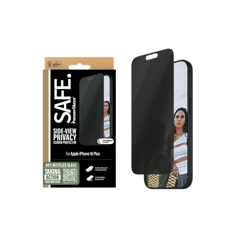 PanzerGlass Screen protector - Apple - iPhone 16 Plus - Glass - Black - Ultra-Wide Fit