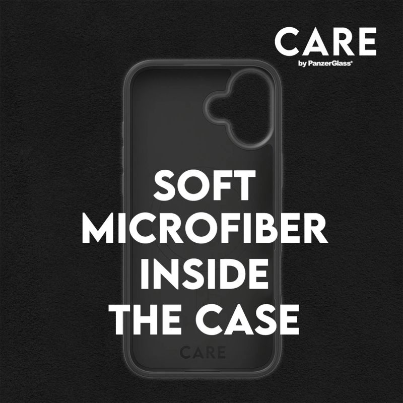 CARE by PanzerGlass Case Fashion - Back protection - Apple - iPhone 16 Plus - Recycled plastic - Black - MagSafe