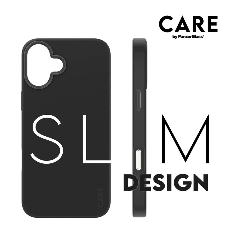 CARE by PanzerGlass Case Fashion - Back protection - Apple - iPhone 16 Plus - Recycled plastic - Black - MagSafe