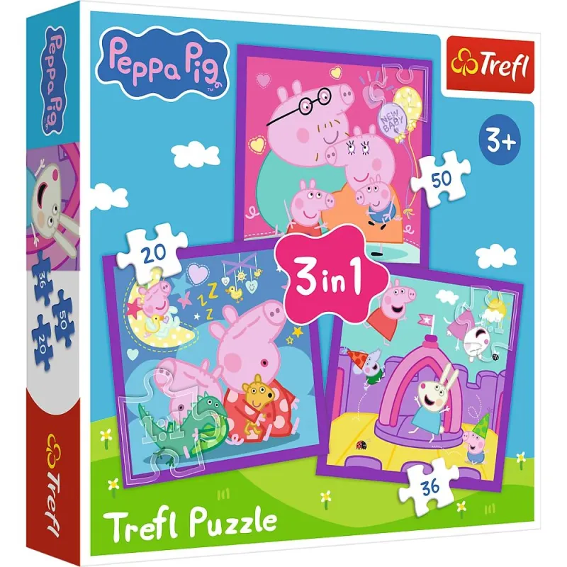 TREFL PEPPA PIG Pužļu komplekts 3in1