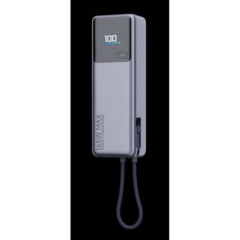Xiaomi 165W Power Bank ,Integrated Cable, - 10000 mAh - USB-C - Gray