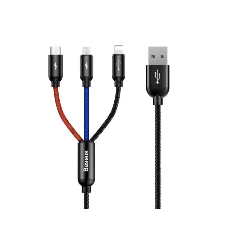 Adapteris BASEUS USB Type A M. USB TypyC. Micro. Lightning