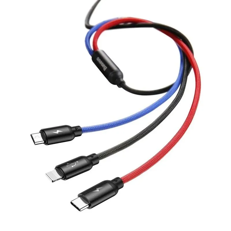 Adapteris BASEUS USB Type A M. USB TypyC. Micro. Lightning