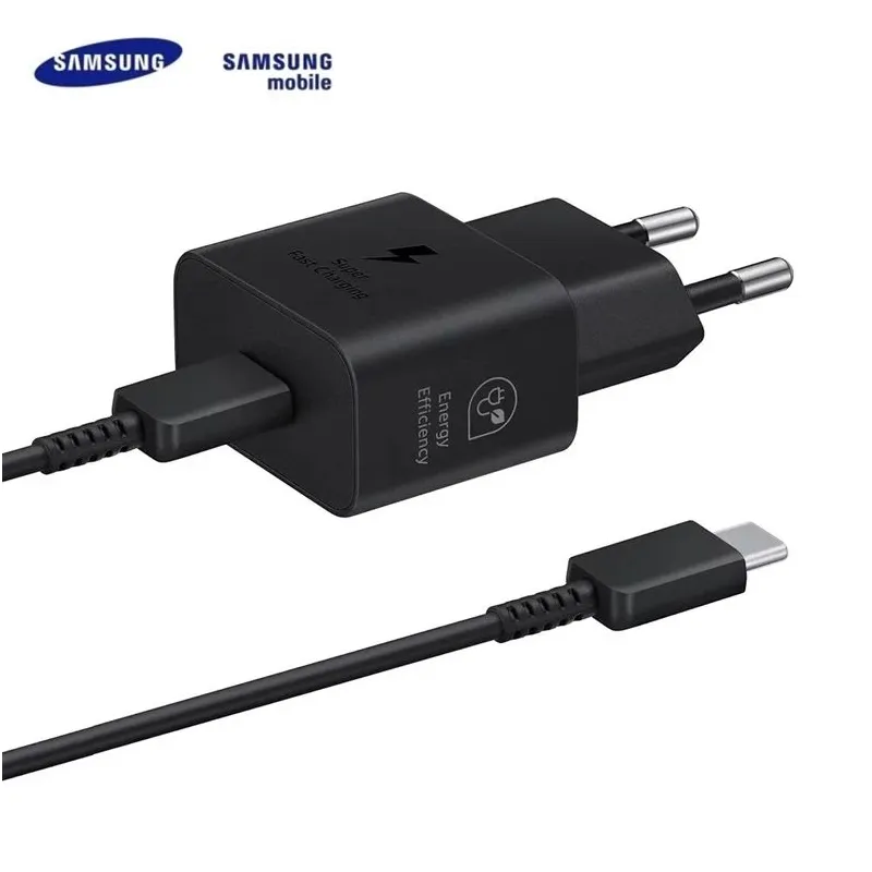 Lādētājs Samsung 1 x USB Type C melna. 25 W