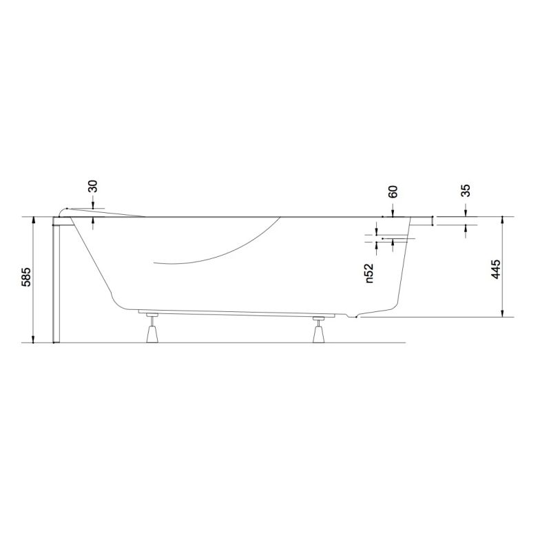 Vanna akrila ar kājām majka nova 1,7m