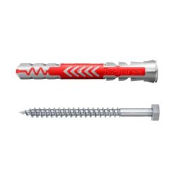 Universal two-component plug DuoPower 10x80 S with screw, 10 pcs. FISCHER