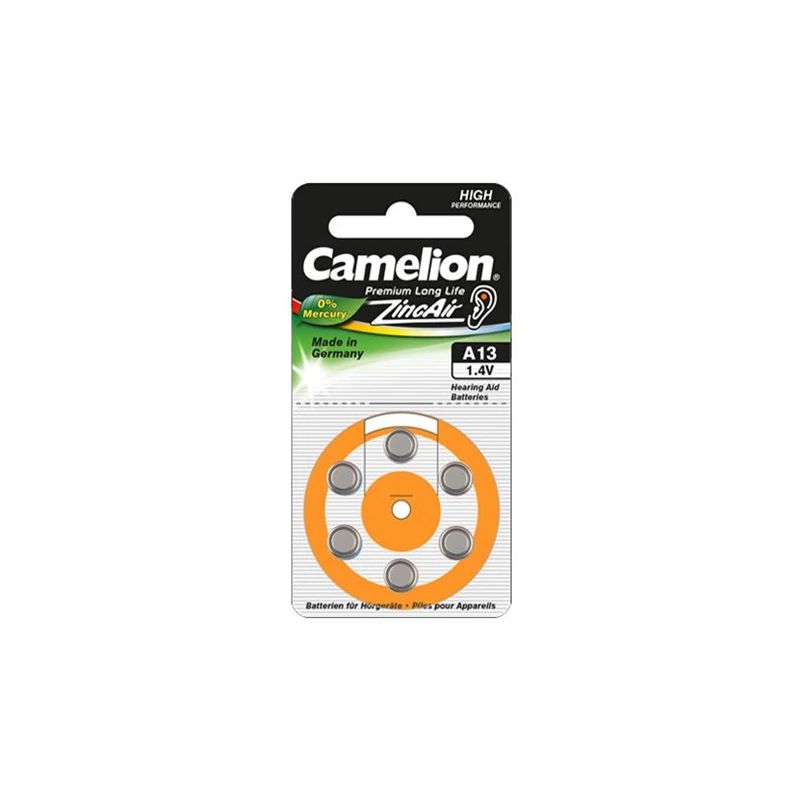 Camelion - A13-DA13-ZL13 - Zinc air cells - 6 pc,s,