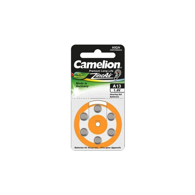 Elementi, A13-DA13-ZL13, 1.4V, CAMELION, 6 gab.