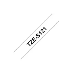 Brother - TZe-S121 Strong Adhesive Laminated Tape - Black on Clear - TZe - 8 m - 9 cm