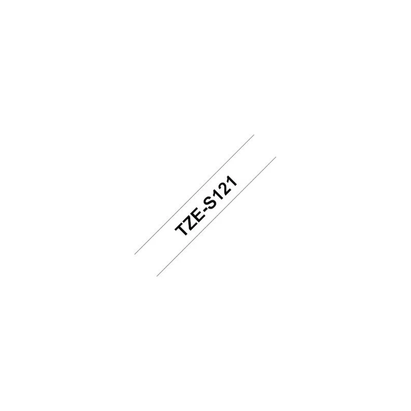 Brother - TZe-S121 Strong Adhesive Laminated Tape - Black on Clear - TZe - 8 m - 9 cm