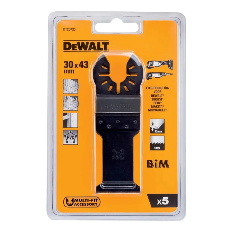 Multifunction Tool Blades 31 mm x 43 mm, DeWALT, 5 pcs