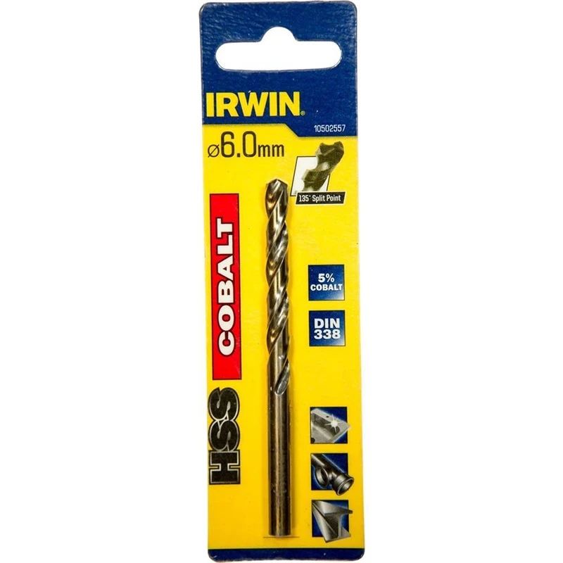 Hss cobalt drill bit irwin 6x93mm