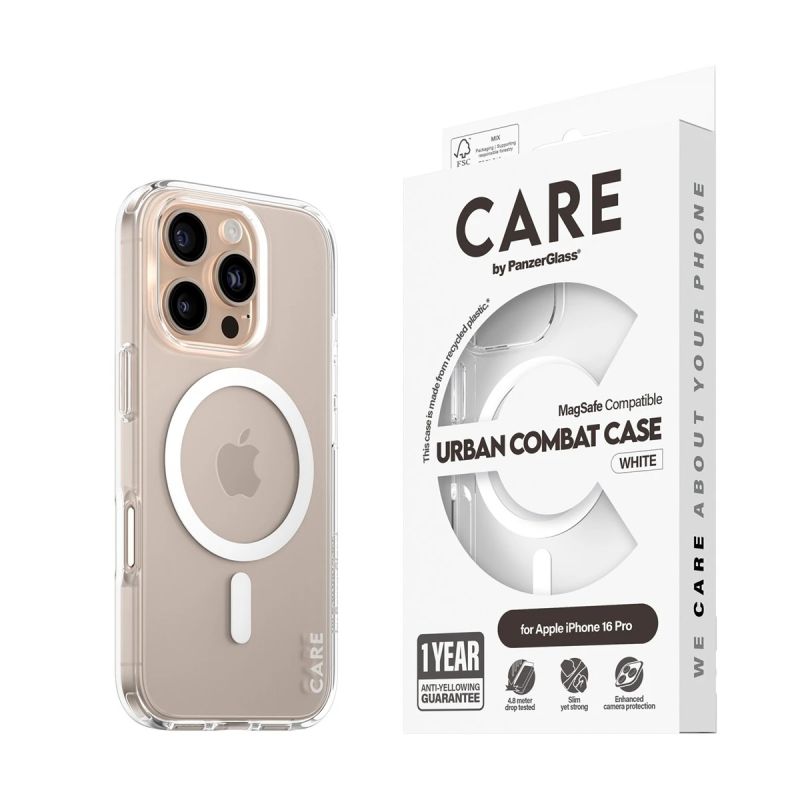 CARE Flagship Case - Back cover - Apple - iPhone 16 PRO - Recycled plastic - White - MagSafe