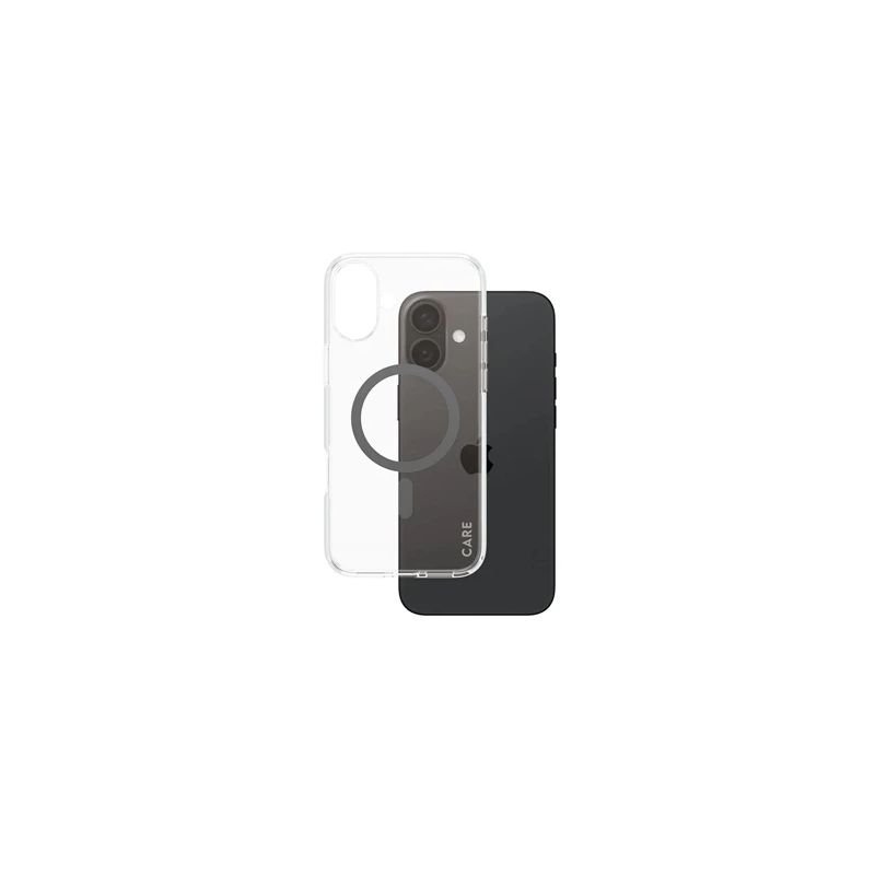 CARE Flagship case with Black MagSafe iPhone 16 Plus, Transparent