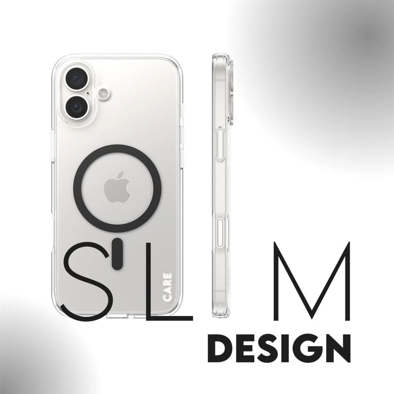 CARE Flagship case with Black MagSafe iPhone 16 Plus, Transparent