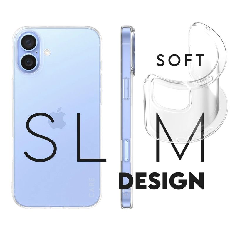 CARE by PanzerGlass Case Fashion X-Ray Soft Basic - Back protection - Apple - iPhone 16 Plus - Recycled plastic - Transparent