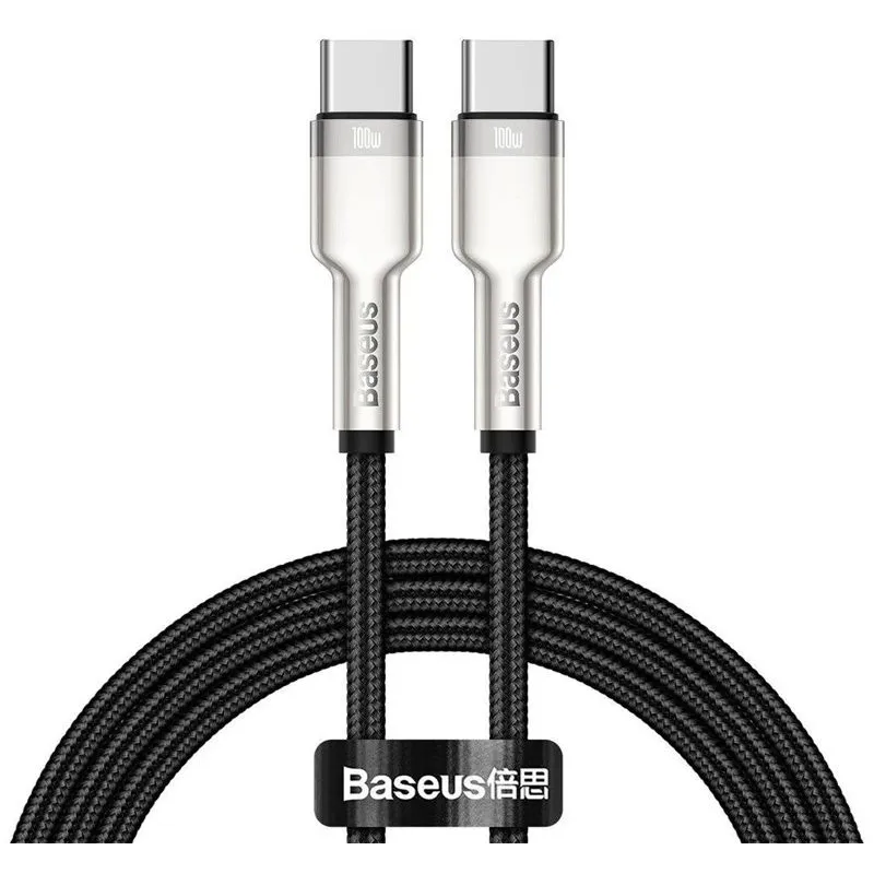 Vads Baseus CATJK-C01. USB-C. 1 m. sudraba-melna. 100 W