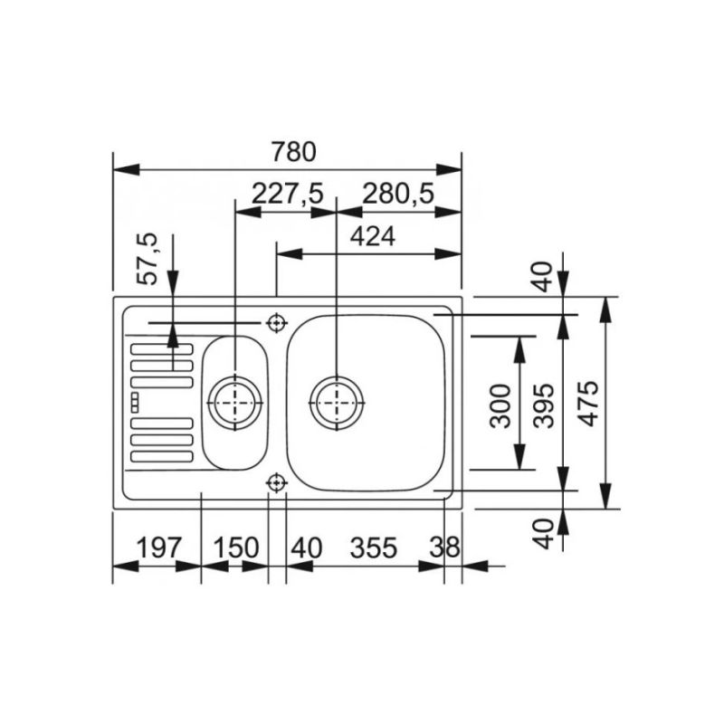 Izlietne efn 651-78 matēts 101.0035.407