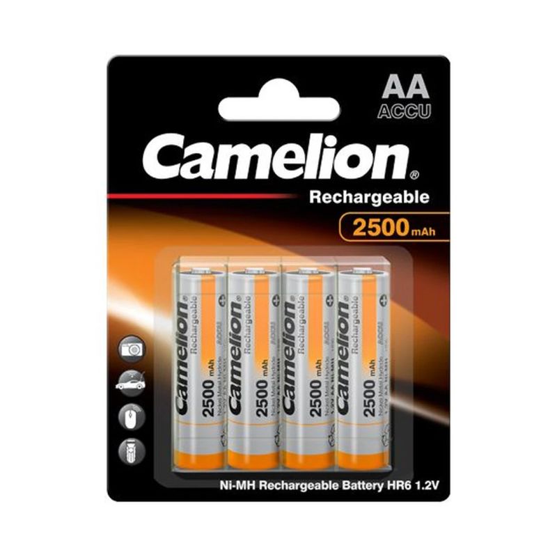 Camelion - AA-HR6 - 2500 mAh - Rechargeable Batteries Ni-MH - 4 pc,s,
