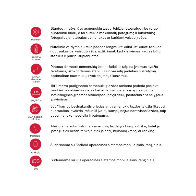 Pašbildes nūja ar statīvu Toti L12-B