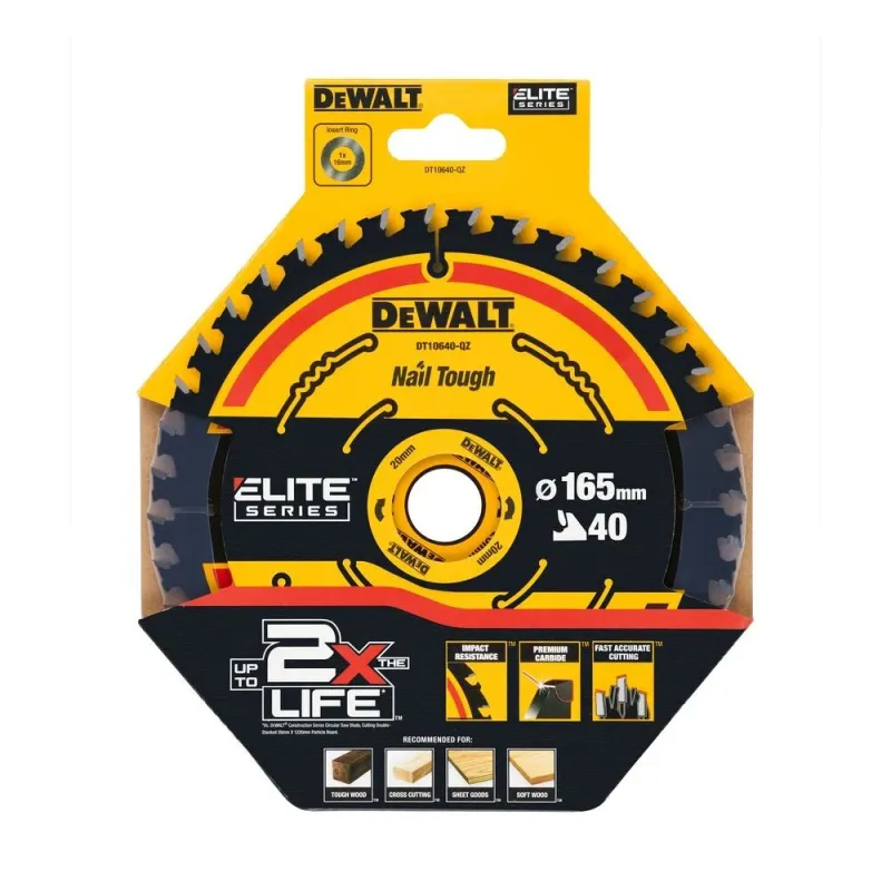 Circular saw blade DeWalt ELITE CSB 165x20mm 40T