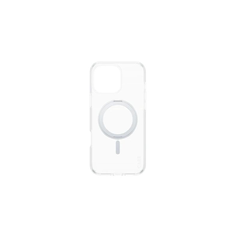 CARE Feature case with Silver Kickstand MagSafe iPhone 16 Pro Max, Transparent