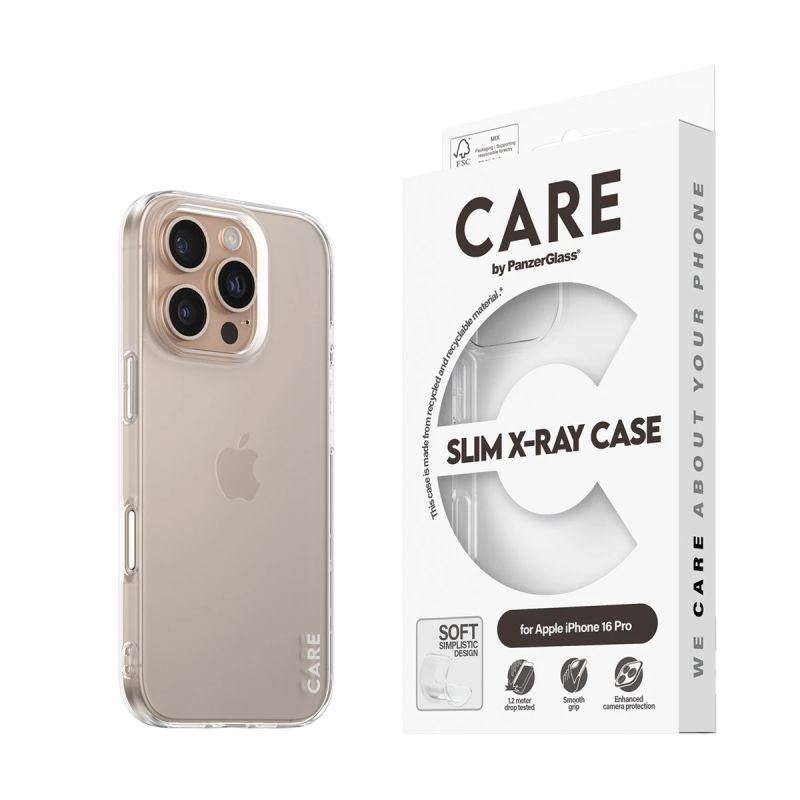 CARE Fashion case X-Ray Soft Basic iPhone 16 Pro, Transparent