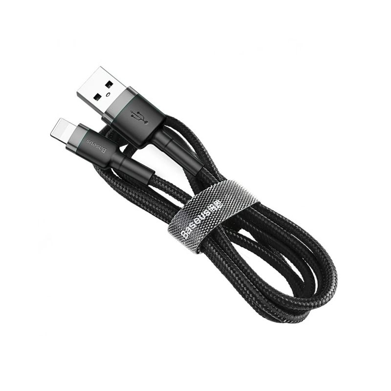 Baseus Cafule Cable durable nylon cord USB - Lightning QC3.0 2.4A 1m Black-Gray