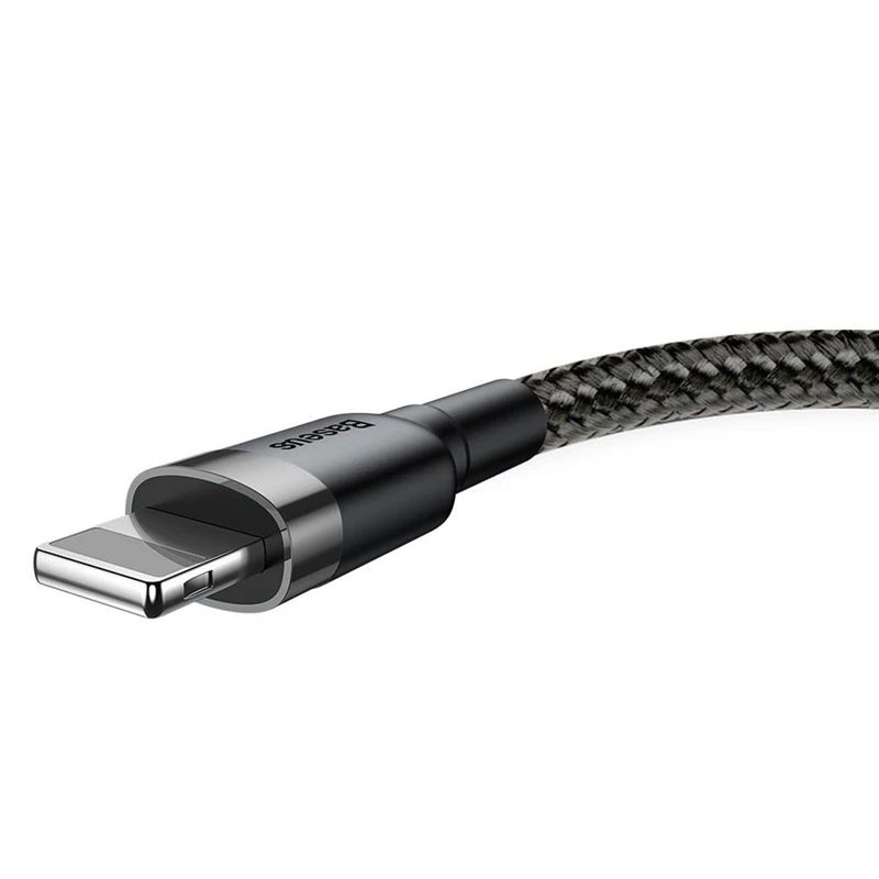 Baseus Cafule Cable durable nylon cord USB - Lightning QC3.0 2.4A 1m Black-Gray